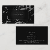 Marble Gray Black Silver Gold Abstracte grafiet Visitekaartje (Voorkant / Achterkant)