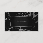 Marble Gray Black Silver Gold Abstracte grafiet Visitekaartje (Voorkant)