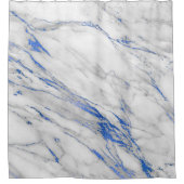 Marble Gray Carrara White Blue Marine Abstract Douchegordijn (Voorkant)