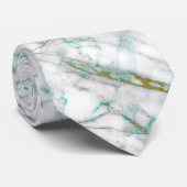 MARBLE GREEN GOLD ABSTRACT STROPDAS (Opgerold)