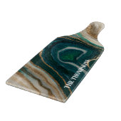 Marble Green Gold Glitter Elegant Personalized  Snijplank (Hoek)