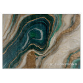 Marble Green Gold Glitter Elegant Personalized Snijplank (Voorkant)