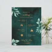 Marble Greenery Classic Elegant Wedding Programme (Staand voorkant)