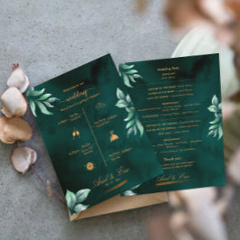 Marble Greenery Classic Elegant Wedding Programme
