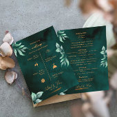 Marble Greenery Classic Elegant Wedding Programme