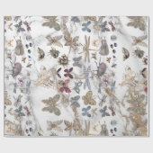 Marble Grey Gold Meadow Butterfly snijdt Gem Cadeaupapier (Vlak)