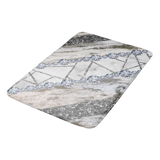 Marble Grey Gold White Badmat (Gekanteld)