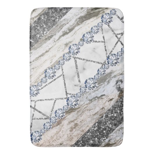 Marble Grey Gold White Badmat (Voorkant Verticaal)
