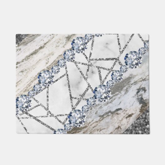 Marble Grey Gold White Deurmat (Voorkant)