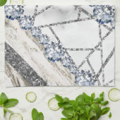 Marble Grey Gold White Theedoek (Gevouwen)