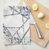 Marble Grey Gold White Theedoek (Quarter Fold)