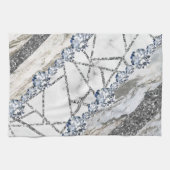 Marble Grey Gold White Theedoek (Horizontaal)