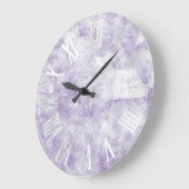 Marble Grey Silver Paarse Amethyst Roman Numbers Grote Klok (Hoek)