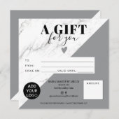 Marble grijs block square gift certificate logo (Voorkant / Achterkant)