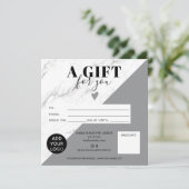 Marble grijs block square gift certificate logo (Staand voorkant)