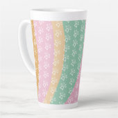 Marble Groovy (Pet Paw afdrukken) Retro Latte Mok (Linkerhoek)