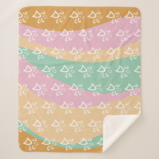 Marble Groovy (Pet Paw afdrukken) Retro Sherpa Deken (Voorkant)