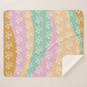 Marble Groovy (Pet Paw afdrukken) Retro Sherpa Deken (Voorkant (horizontaal))