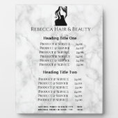 Marble Hair Beauty Salon Pricing & Services Plaque Fotoplaat (Voorkant)