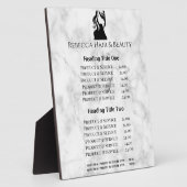 Marble Hair Beauty Salon Pricing & Services Plaque Fotoplaat (Zijkant)