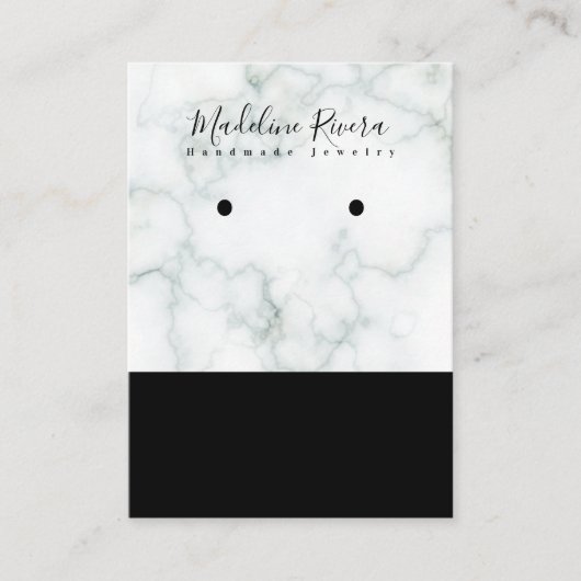 Marble Handmade Artisan Earring Display Kaarten Contactkaartje (Voorkant)
