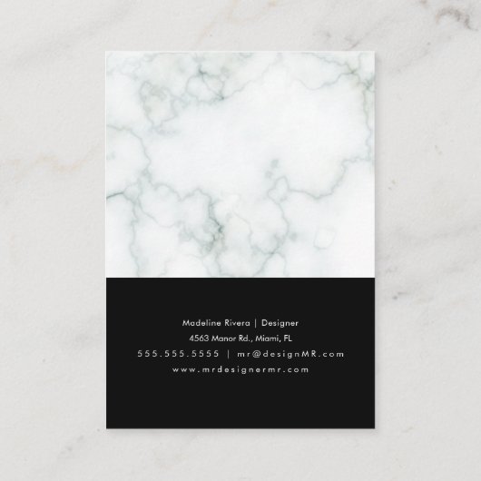 Marble Handmade Artisan Earring Display Kaarten Contactkaartje (Achterkant)