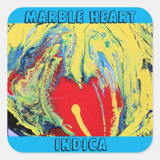 MARBLE HEART INDICA VIERKANTE STICKER (Voorkant)