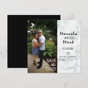 Marble Hearts Save the Dates Photo Briefkaart