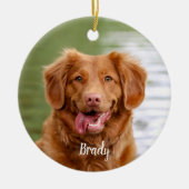 Marble Herembrance Quote Dog Foto Pet Memorial Keramisch Ornament (Voorkant)