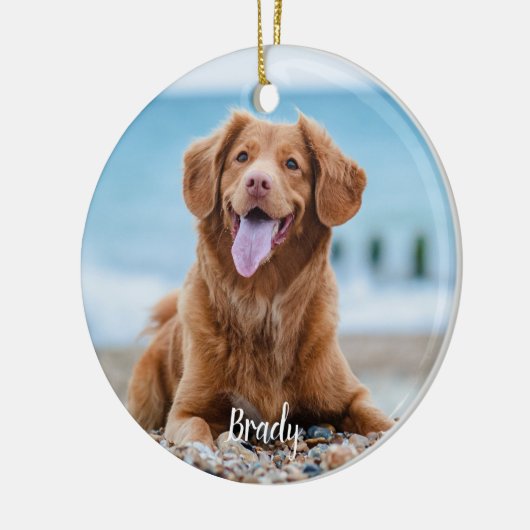 Marble Herembrance Quote Dog Foto Pet Memorial Keramisch Ornament (Links)