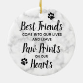 Marble Herembrance Quote Dog Foto Pet Memorial Keramisch Ornament (Achterkant)