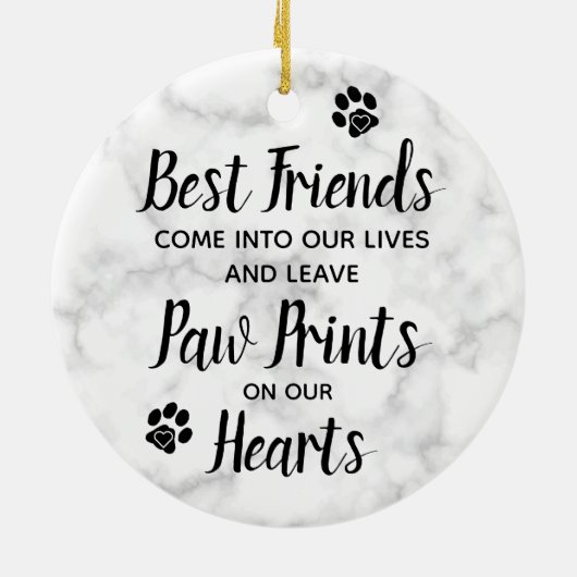 Marble Herembrance Quote Dog Foto Pet Memorial Keramisch Ornament (Achterkant)