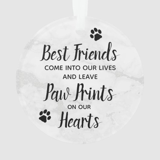 Marble Herembrance Quote Dog Foto Pet Memorial Ornament (achterkant)