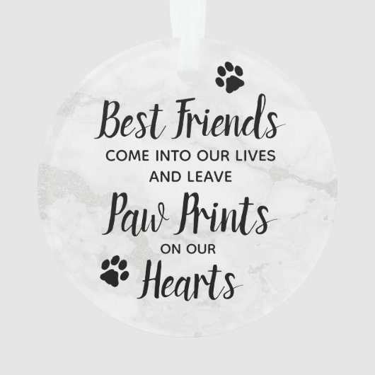 Marble Herembrance Quote Dog Foto Pet Memorial Ornament (achterkant)