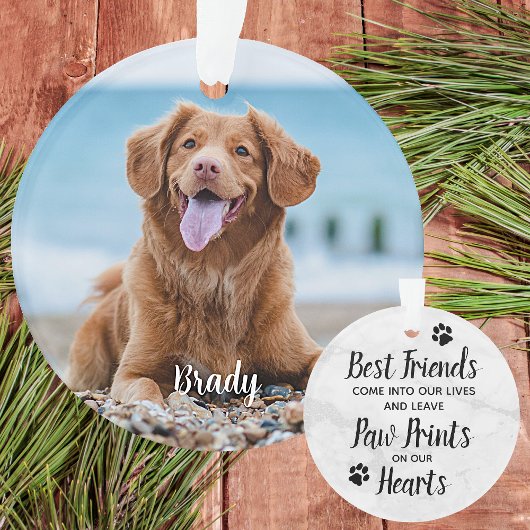 Marble Herembrance Quote Dog Foto Pet Memorial Ornament