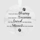 Marble Herembrance Quote Dog Foto Pet Memorial Ornament (achterkant)