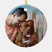 Marble Herembrance Quote Pet Memorial Dog Foto Keramisch Ornament (Voorkant)