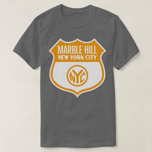 Marble Hill New York City Retro Token Shield Gold T-shirt (Design voorkant)