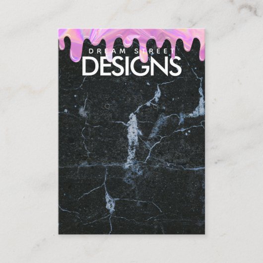Marble Holo Drip Crystal Earring Display Kaart Visitekaartje (Voorkant)