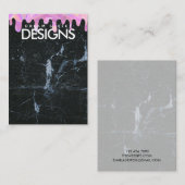 Marble Holo Drip Crystal Earring Display Kaart Visitekaartje (Voorkant / Achterkant)