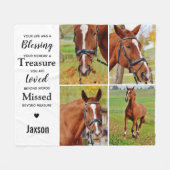 Marble Horse Pet Memorial Foto Fleece Deken (Voorkant (Horizontaal))
