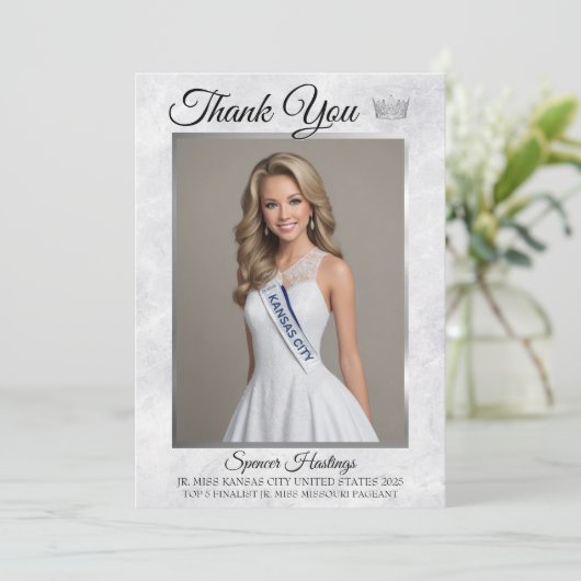 Marble Ice Pageant bedankkaart (Staand voorkant)