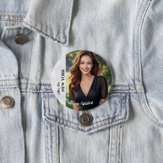 Marble Ice Pageant Button Pin (In situ)