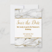 MARBLE INSPIRED WHITE GOLD BEWAREN DE DATUM AANKONDIGING (Voorkant)