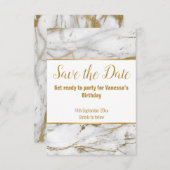 MARBLE INSPIRED WHITE GOLD BEWAREN DE DATUM AANKONDIGING (Voorkant / Achterkant)