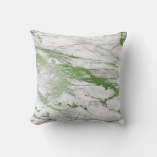 MARBLE INSPIRED WHITE GREEN PILLOW KUSSEN