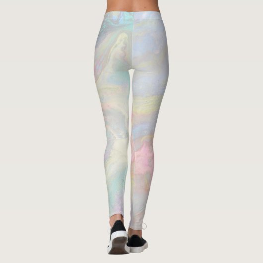*~* Marble Iridescent Pastel Pinks Blues Swirly Leggings (Achterkant)