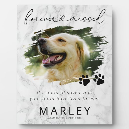 Marble Keepomwille Pet Memorial Photo Plaque Fotoplaat (Voorkant)