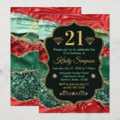 Marble Kerst Agate & Gouden Glitter Verjaardag Kaart (Voorkant / Achterkant)