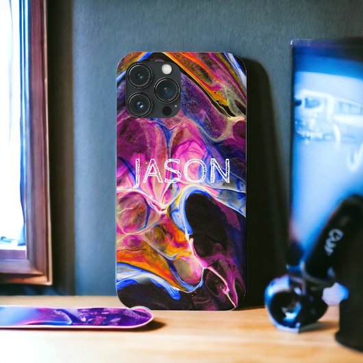 Marble Kijk Rich Blues Paars gepersonaliseerd Case-Mate iPhone Case